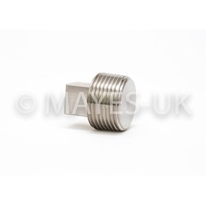 1/8" BSPT Square Head Plug in 316/316L SS
