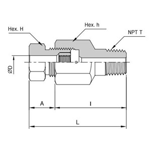 1/8"H/P x 1/8"M/P 10000 PSI Male Connector (H/P Tube to Pipe) 316 Stainless Steel